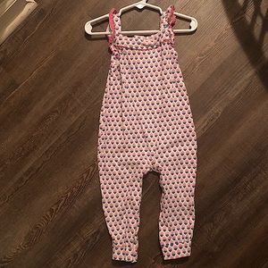 Carters pink/blue pattern long romper 18m